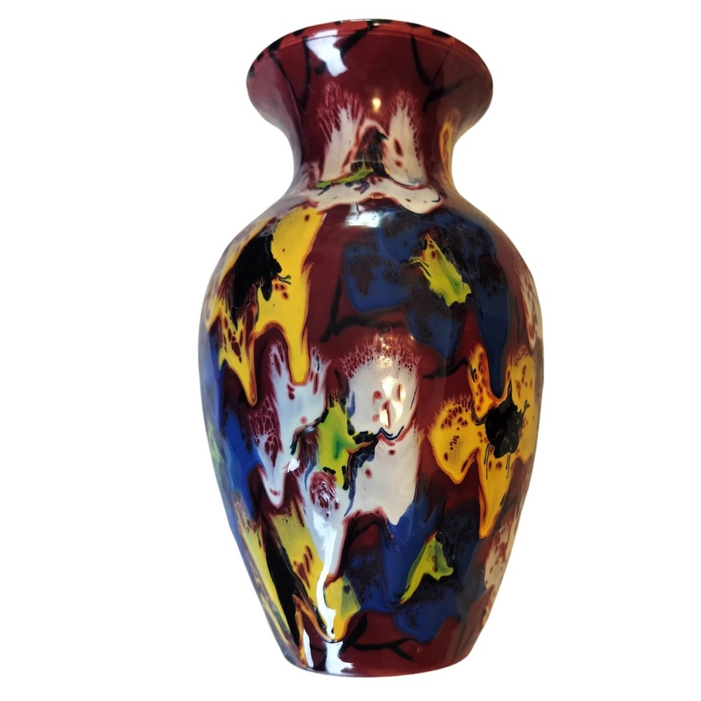 Vintage Mid-Century Italian Marbled Drip Glaze Pottery Made in‎ Italy